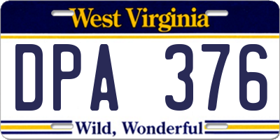 WV license plate DPA376