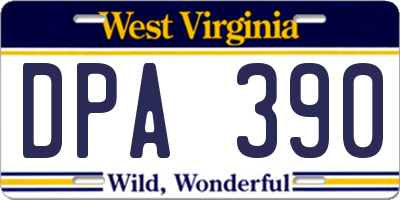 WV license plate DPA390