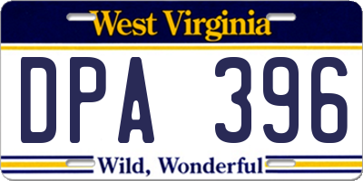 WV license plate DPA396