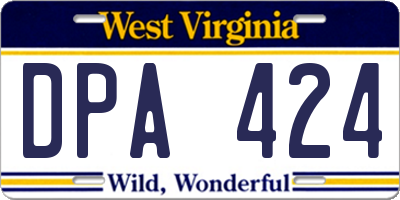 WV license plate DPA424