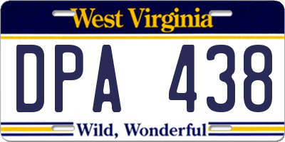 WV license plate DPA438