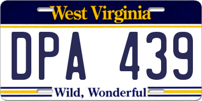WV license plate DPA439