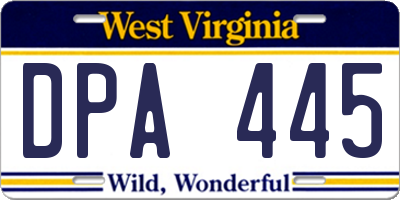 WV license plate DPA445