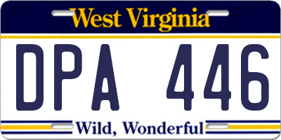 WV license plate DPA446
