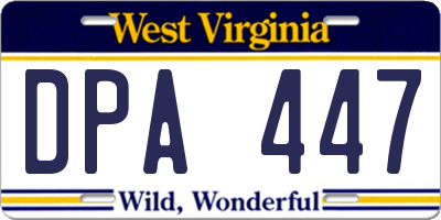 WV license plate DPA447