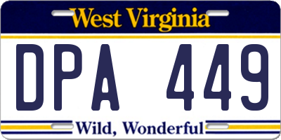 WV license plate DPA449