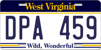 WV license plate DPA459