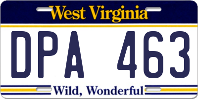 WV license plate DPA463
