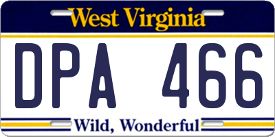 WV license plate DPA466