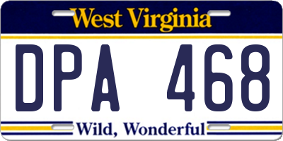 WV license plate DPA468