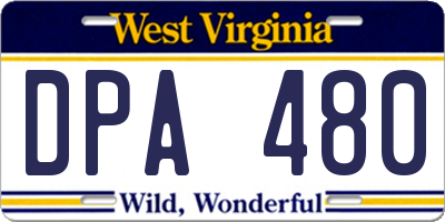 WV license plate DPA480