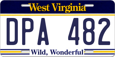 WV license plate DPA482