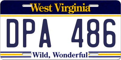 WV license plate DPA486