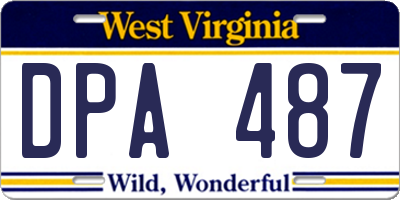 WV license plate DPA487