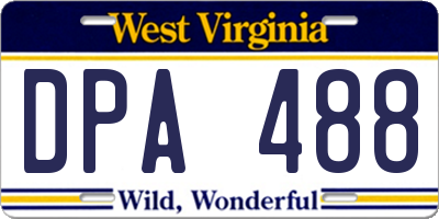 WV license plate DPA488