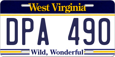 WV license plate DPA490