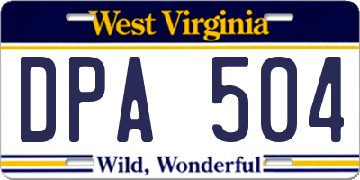 WV license plate DPA504