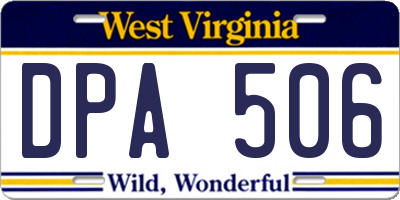 WV license plate DPA506
