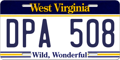 WV license plate DPA508