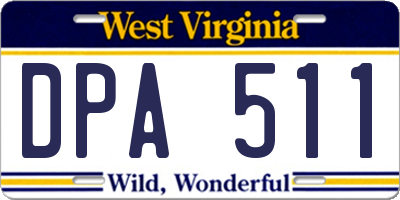 WV license plate DPA511