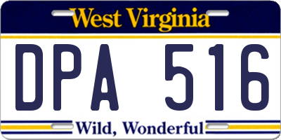 WV license plate DPA516