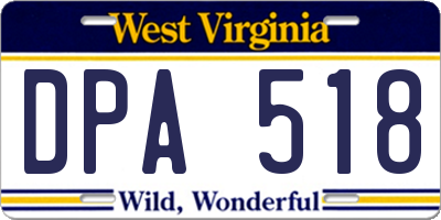 WV license plate DPA518