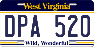 WV license plate DPA520
