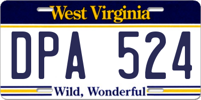 WV license plate DPA524