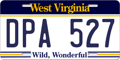 WV license plate DPA527