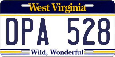 WV license plate DPA528