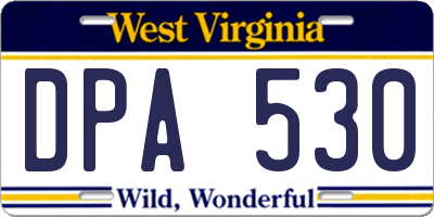 WV license plate DPA530