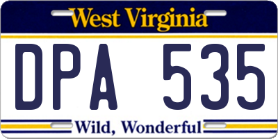 WV license plate DPA535