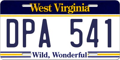 WV license plate DPA541