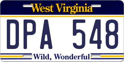 WV license plate DPA548