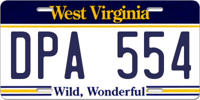 WV license plate DPA554