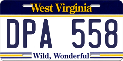 WV license plate DPA558