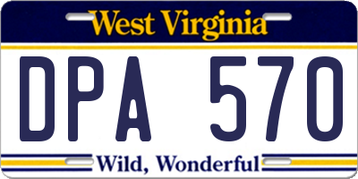 WV license plate DPA570