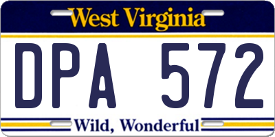 WV license plate DPA572