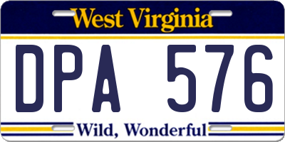 WV license plate DPA576