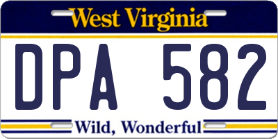 WV license plate DPA582