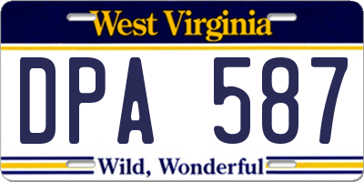WV license plate DPA587