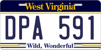 WV license plate DPA591