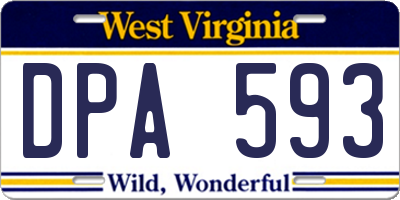 WV license plate DPA593