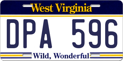 WV license plate DPA596