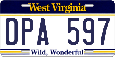 WV license plate DPA597