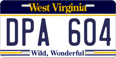 WV license plate DPA604
