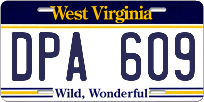 WV license plate DPA609