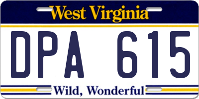 WV license plate DPA615