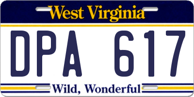 WV license plate DPA617