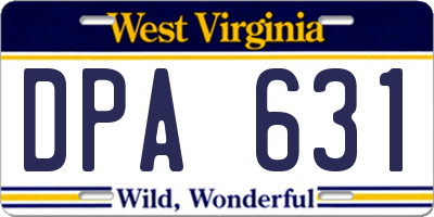 WV license plate DPA631